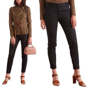 Nili Lotan Black Ankle Zip Wool Pants